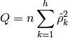 Q = n \sum_{k=1}^h\hat{\rho}^2_k